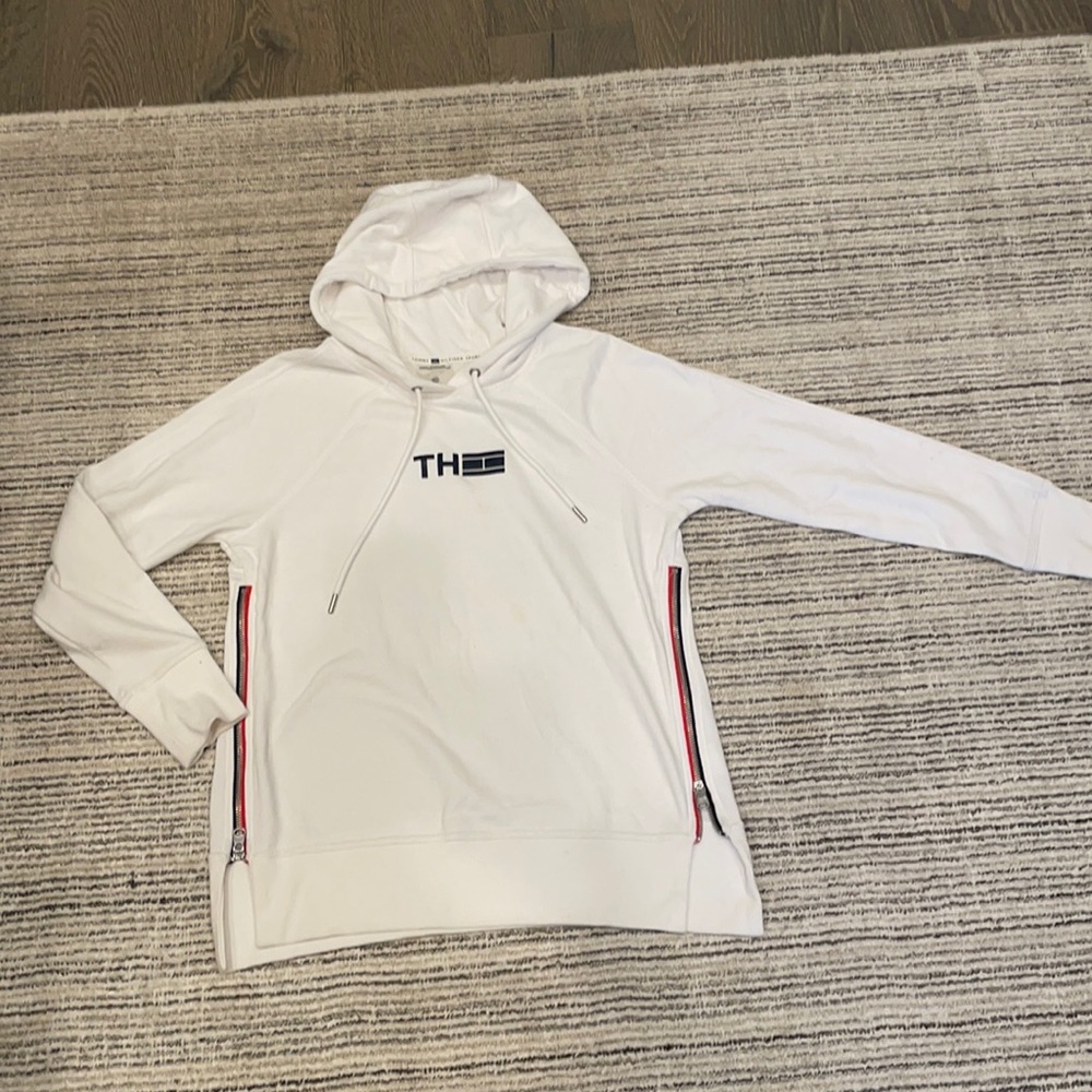 Tommy Hilfiger sport hoodie. White cotton.